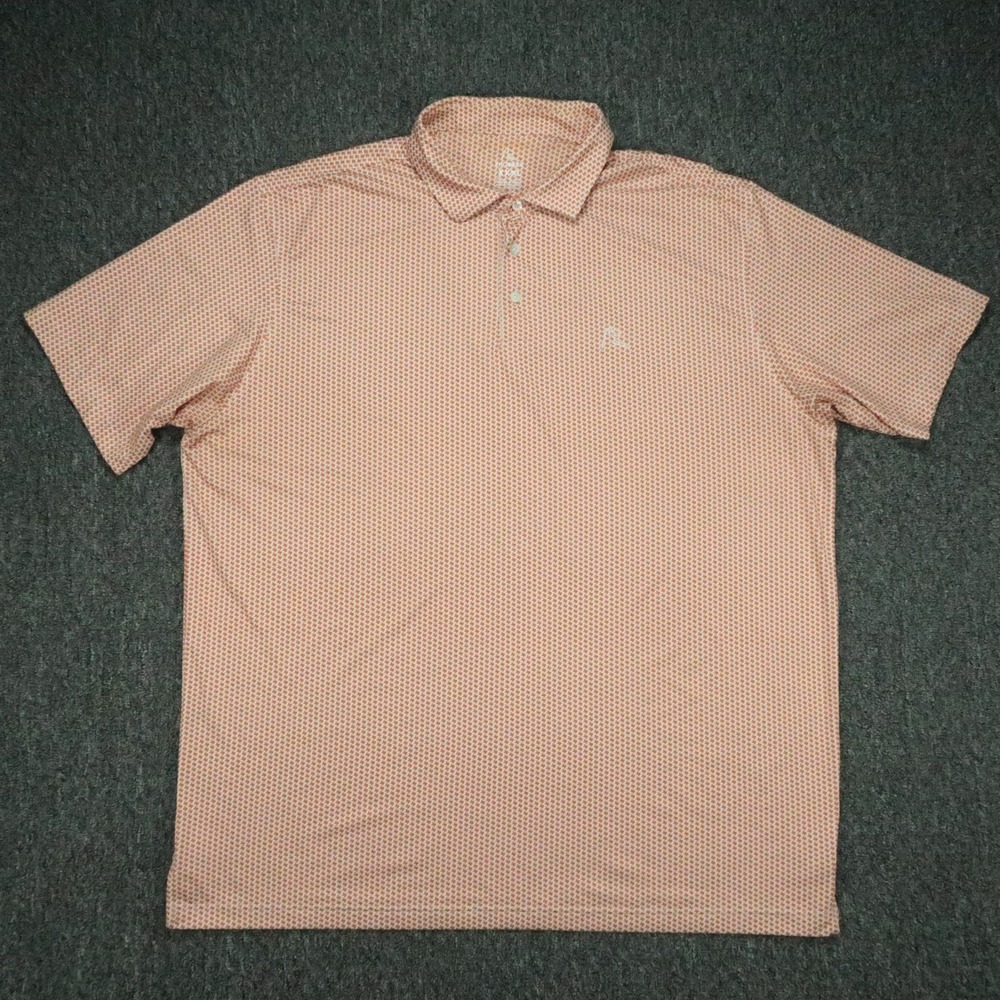 Rhoback Shirt Mens 3XL Orange White The Dont Mess Texas Performance Polo Golf